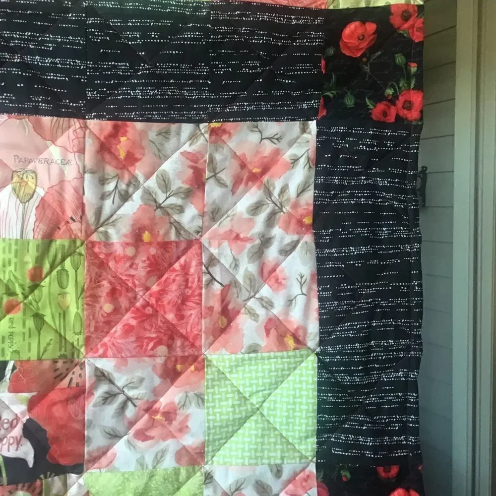 Hand Crafted New Poppies Quilt